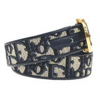 Dior Christian Belt Trotter Logo 65 Navy Canvas Leather — view 2