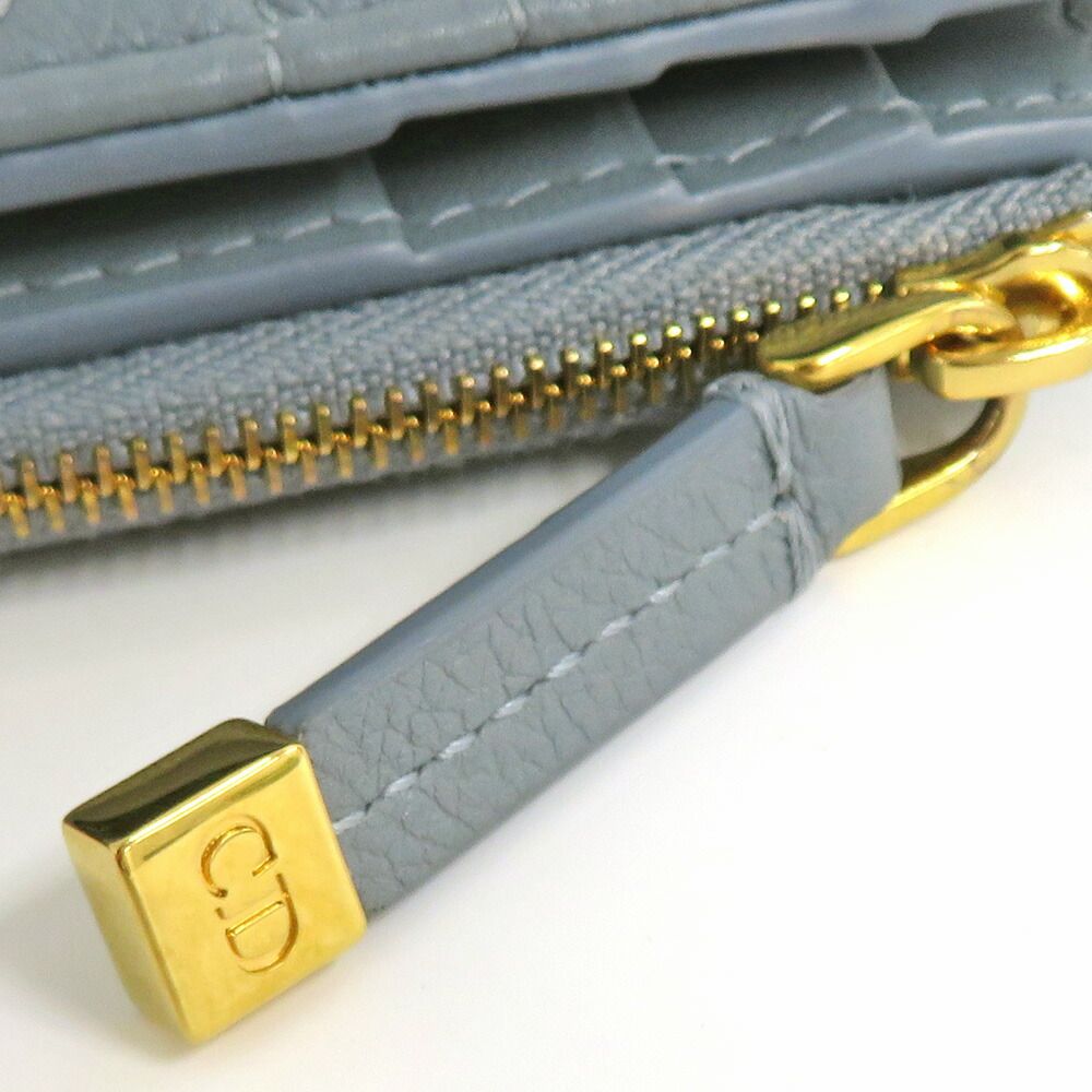 Dior Caro Dahlia Wallet Cannage Cloud Blue Calfskin Light — view 9