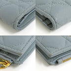 Dior Caro Dahlia Wallet Cannage Cloud Blue Calfskin Light — view 7