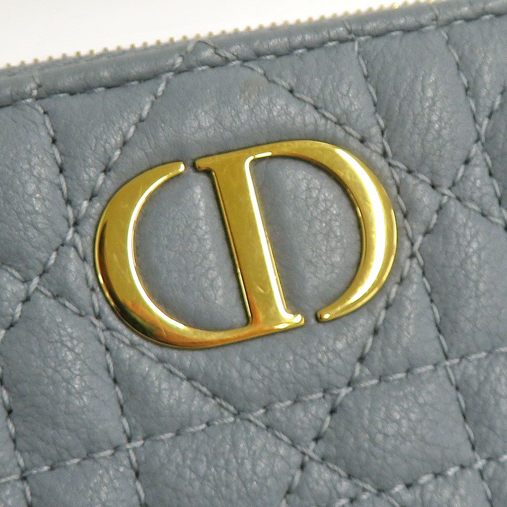Dior Caro Dahlia Wallet Cannage Cloud Blue Calfskin Light — view 8