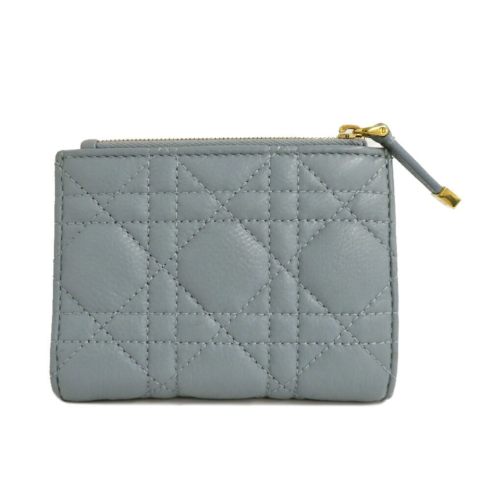 Dior Caro Dahlia Wallet Cannage Cloud Blue Calfskin Light — view 2