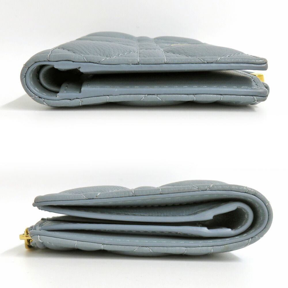 Dior Caro Dahlia Wallet Cannage Cloud Blue Calfskin Light — view 4