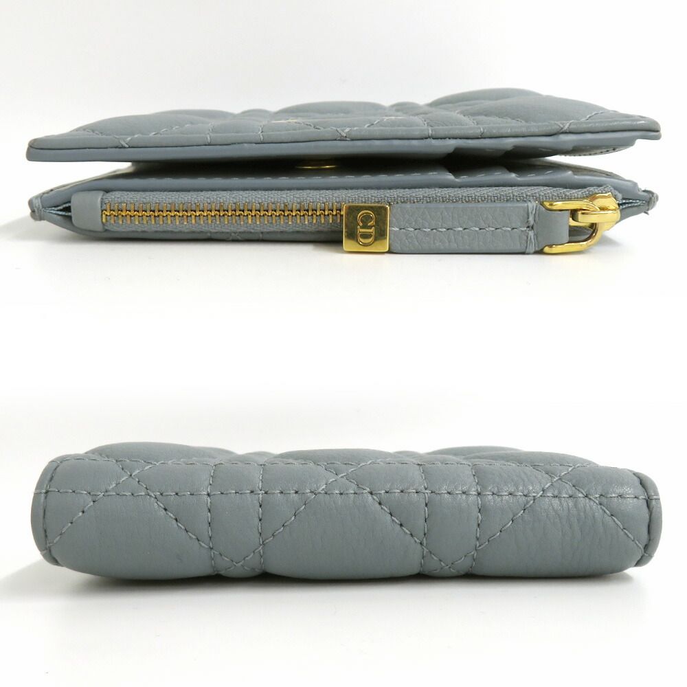 Dior Caro Dahlia Wallet Cannage Cloud Blue Calfskin Light — view 3