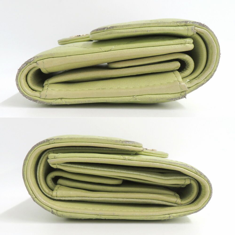 Chanel Quilted Small Flap Wallet Pistachio Green Lambskin — view 4