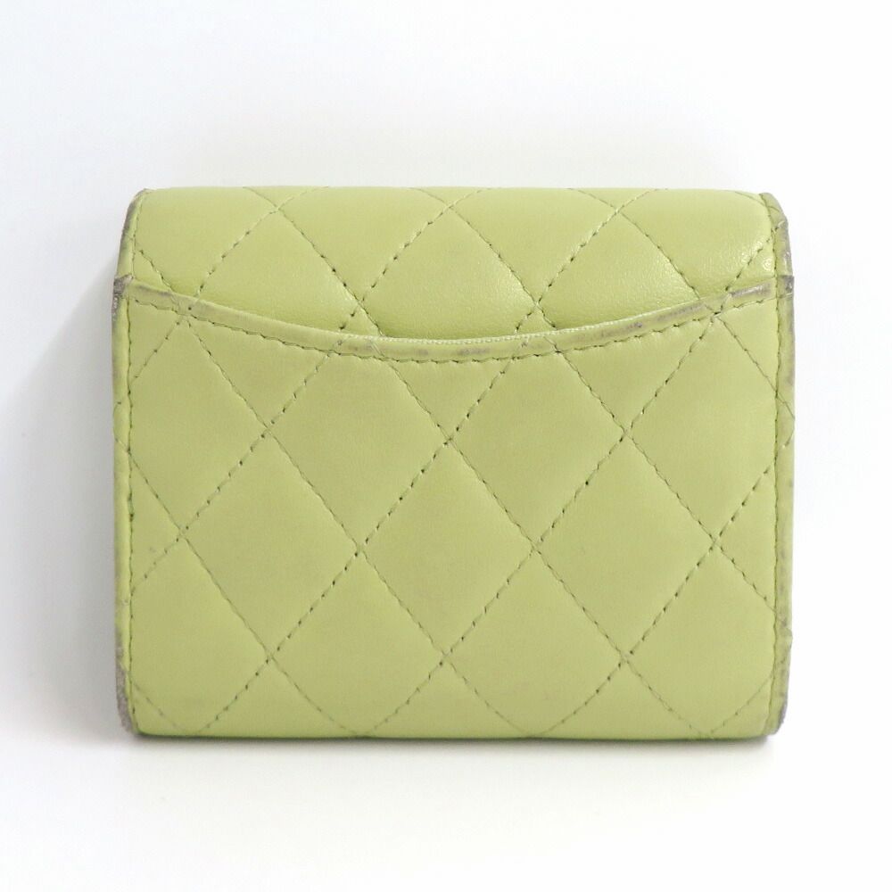 Chanel Quilted Small Flap Wallet Pistachio Green Lambskin — view 2