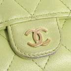 Chanel Quilted Small Flap Wallet Pistachio Green Lambskin — view 6