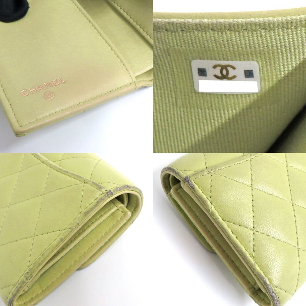 Chanel Quilted Small Flap Wallet Pistachio Green Lambskin — view 9