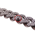 Saint Laurent Choker Necklace Metal Rhinestone Silver Chain — view 7