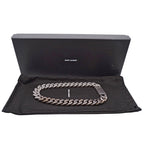 Saint Laurent Choker Necklace Metal Rhinestone Silver Chain — view 6