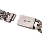 Saint Laurent Choker Necklace Metal Rhinestone Silver Chain — view 4
