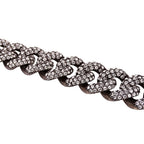 Saint Laurent Choker Necklace Metal Rhinestone Silver Chain — view 3