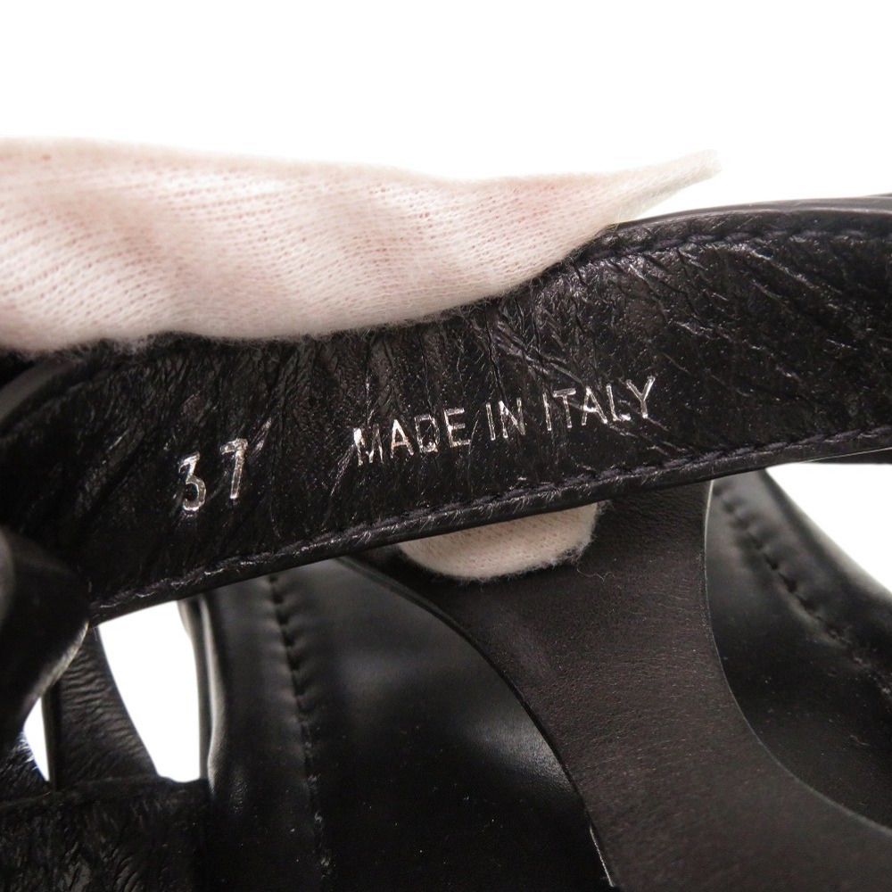 Prada 37 Leather Black Sandals Mesh — view 8