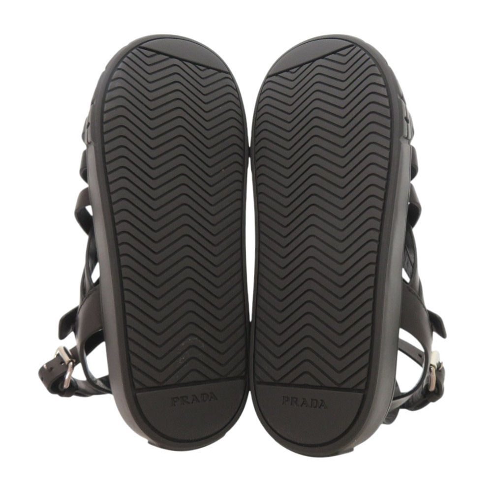 Prada 37 Leather Black Sandals Mesh — view 5