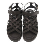 Prada 37 Leather Black Sandals Mesh — view 3