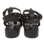 Prada 37 Leather Black Sandals Mesh — view 4