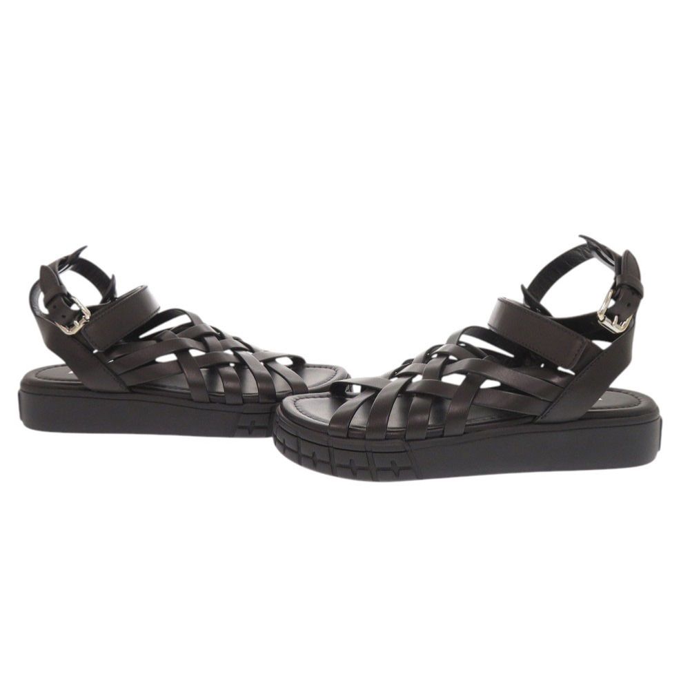 Prada 37 Leather Black Sandals Mesh — view 6