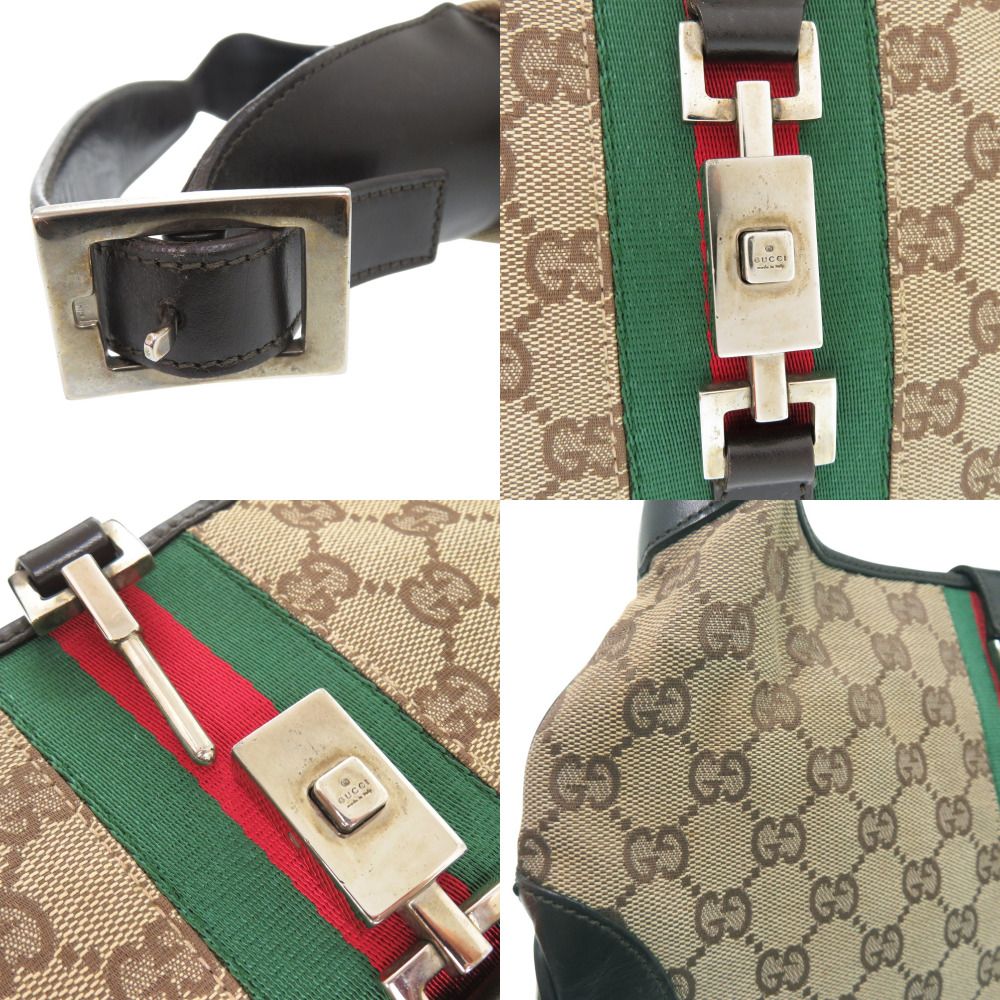 Gucci Jack Line Shoulder Bag 001 GG Canvas Leather Beige — view 9