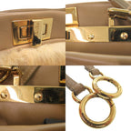 Fendi Peekaboo Mini 2-Way Handbag Mink Leather Beige — view 9