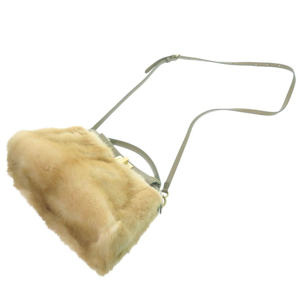 Fendi Peekaboo Mini 2-Way Handbag Mink Leather Beige — view 5
