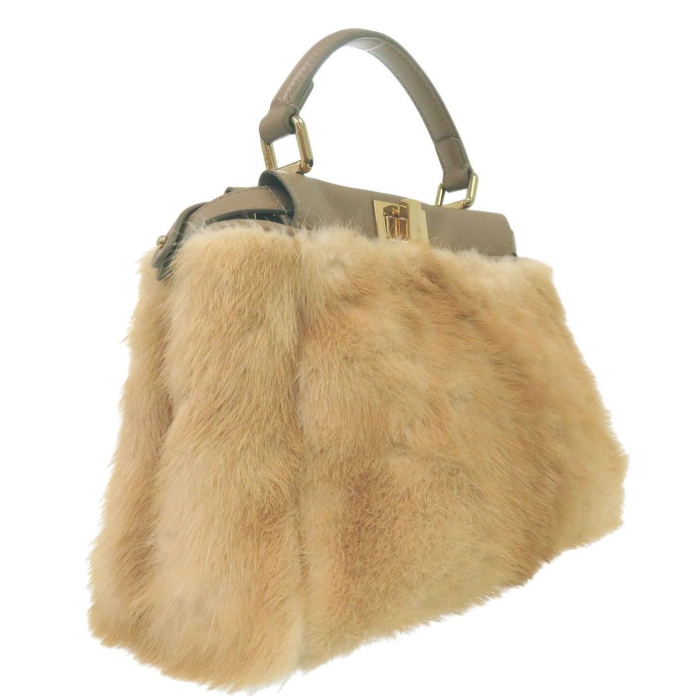 Fendi Peekaboo Mini 2-Way Handbag Mink Leather Beige — view 3