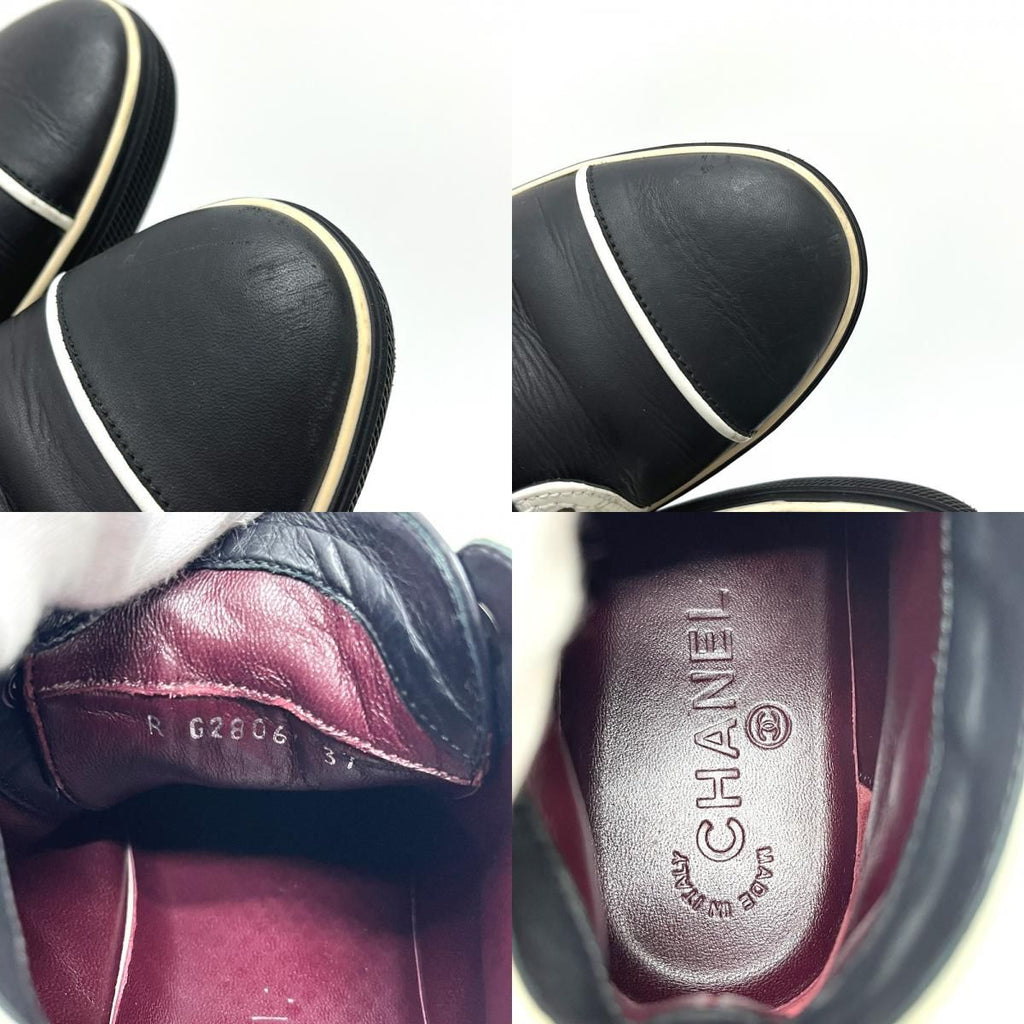 Chanel Sneakers Quilted CC Logo Bicolor Leather Black — view 8