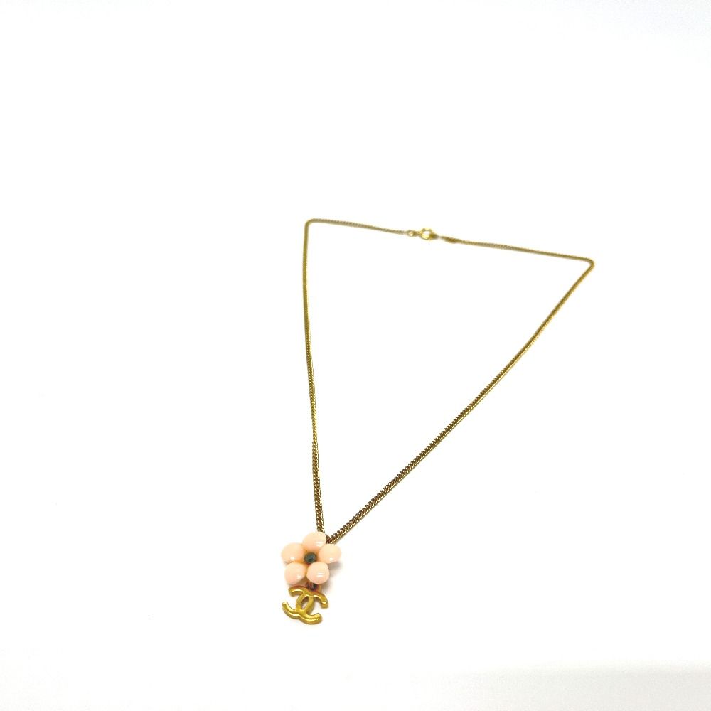 Chanel Necklace CC Logo Flower Camellia Metal Gold — view 3