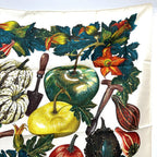 Hermes Scarf Citrouilles & Coloqu in Tes Pumpkin and Colocint Silk White Beige — view 3