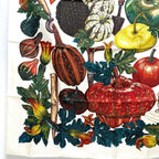 Hermes Scarf Citrouilles & Coloqu in Tes Pumpkin and Colocint Silk White Beige — view 4