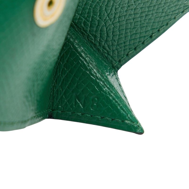Hermes Levain Quatre Coin Purse Green Leather — view 9