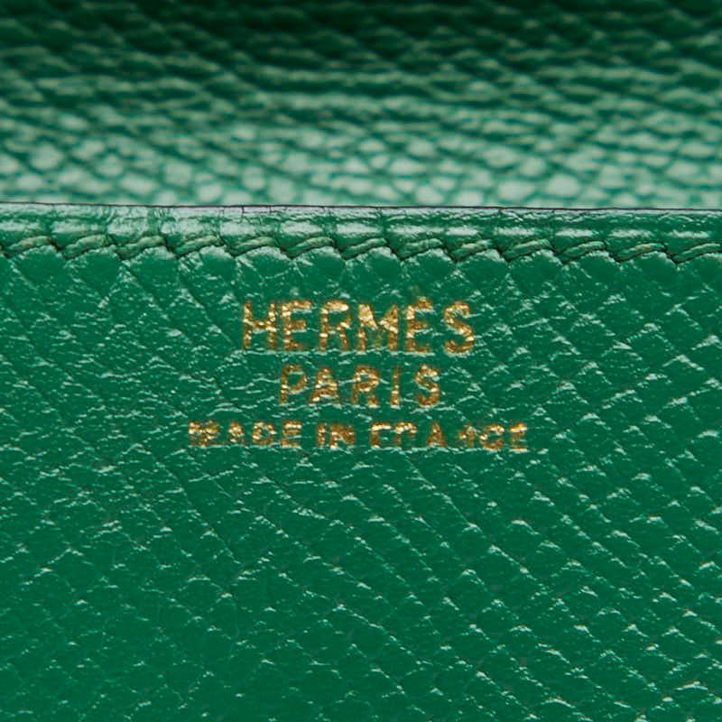 Hermes Levain Quatre Coin Purse Green Leather — view 8