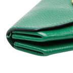 Hermes Levain Quatre Coin Purse Green Leather — view 4