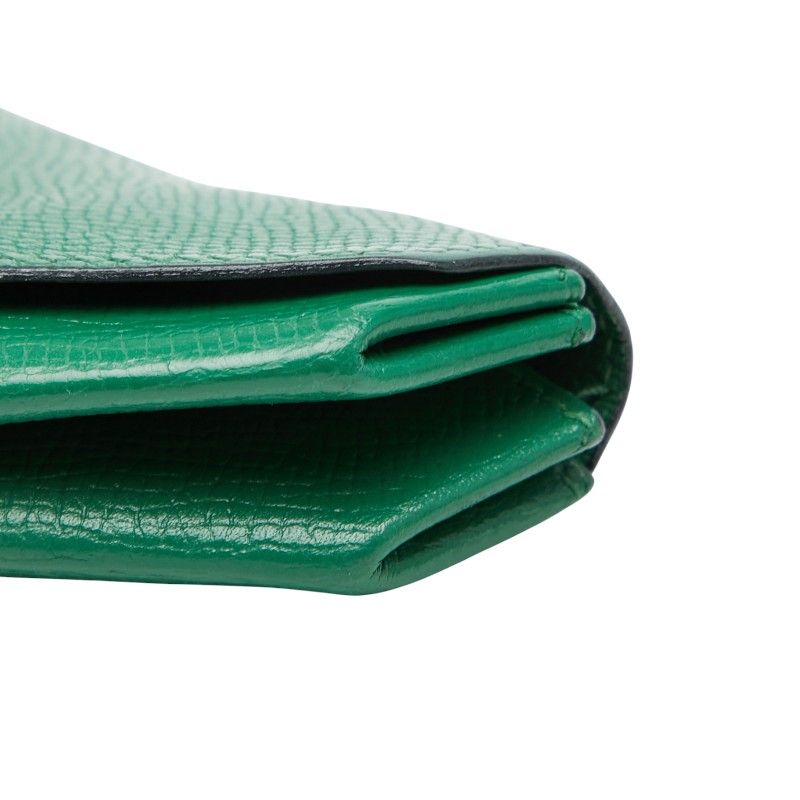 Hermes Levain Quatre Coin Purse Green Leather — view 5