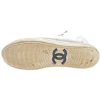 Chanel CC Logo Side Zip High Cut Sneakers White — view 5