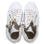 Chanel CC Logo Side Zip High Cut Sneakers White — view 4