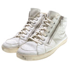 Chanel CC Logo Side Zip High Cut Sneakers White — view 2
