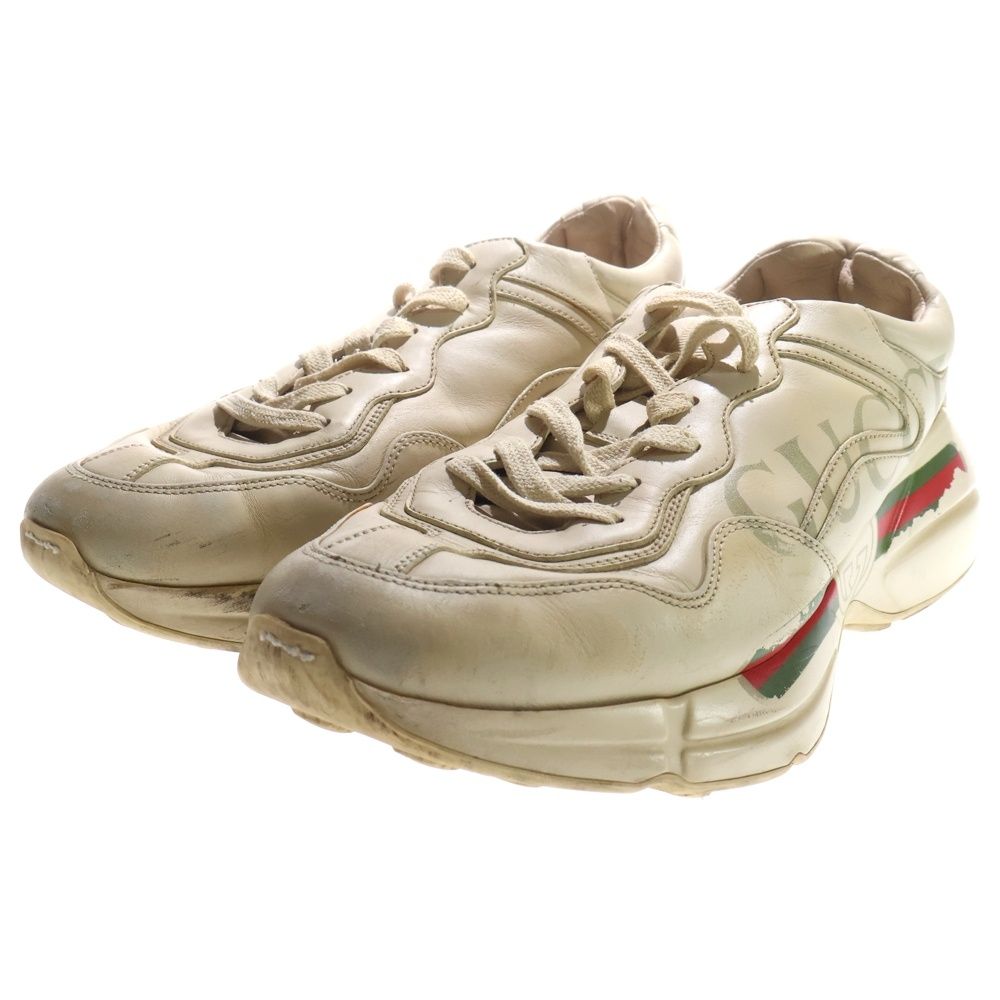 Gucci Rhyton Vintage Girogo Low Cut Sneakers Ivory — view 2