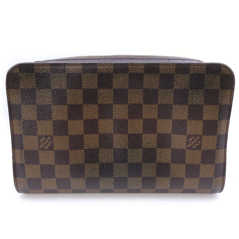 Louis Vuitton Damier Saint Second Case Pouch Brown Leather — view 2