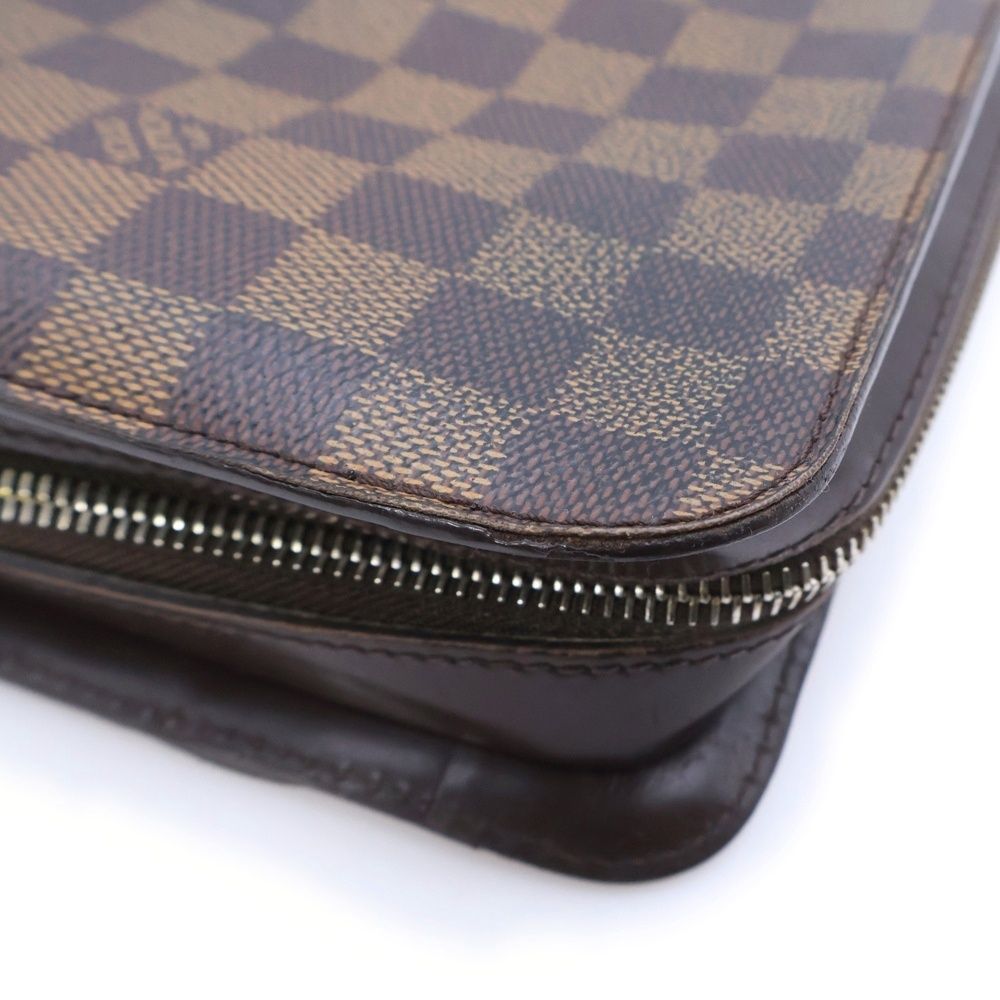 Louis Vuitton Damier Saint Second Case Pouch Brown Leather — view 4