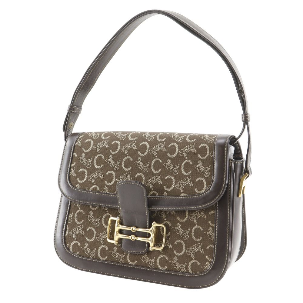 Celine Vintage Canvas Calf Brown Handbag — view 2