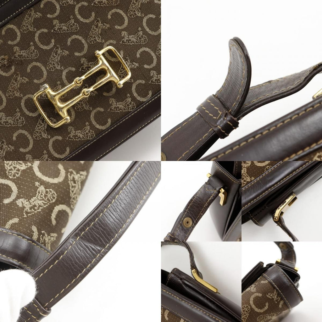 Celine Vintage Canvas Calf Brown Handbag — view 9