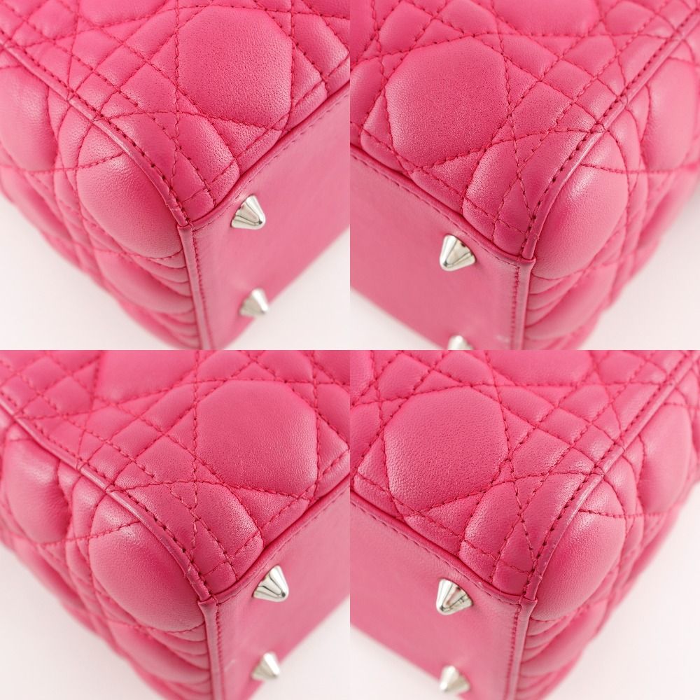 Dior Christian Cannage 2-Way Shoulder Leather Fuchsia — view 4