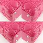 Dior Christian Cannage 2-Way Shoulder Leather Fuchsia — view 4