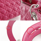 Dior Christian Cannage 2-Way Shoulder Leather Fuchsia — view 8