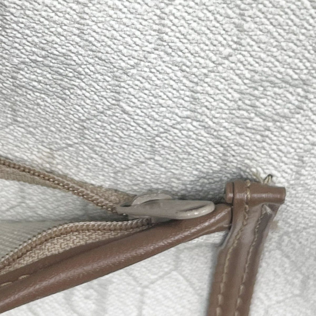 Dior Christian Shoulder Bag Honeycomb Drawstring White Brown Leather Vintage — view 8