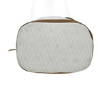 Dior Christian Shoulder Bag Honeycomb Drawstring White Brown Leather Vintage — view 6