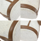 Dior Christian Shoulder Bag Honeycomb Drawstring White Brown Leather Vintage — view 7