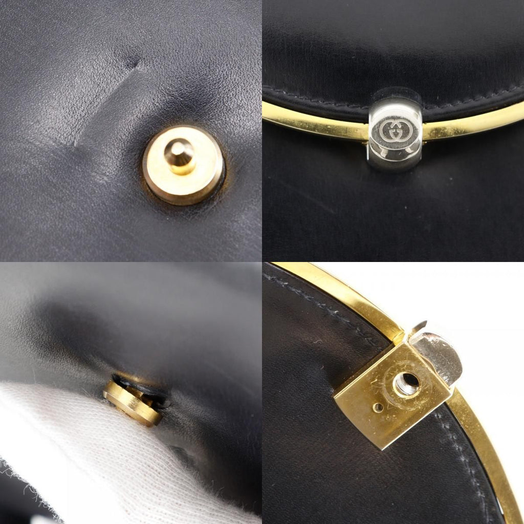 Gucci Vintage 2-Way Clutch Calf Black Shoulder Bag — view 9