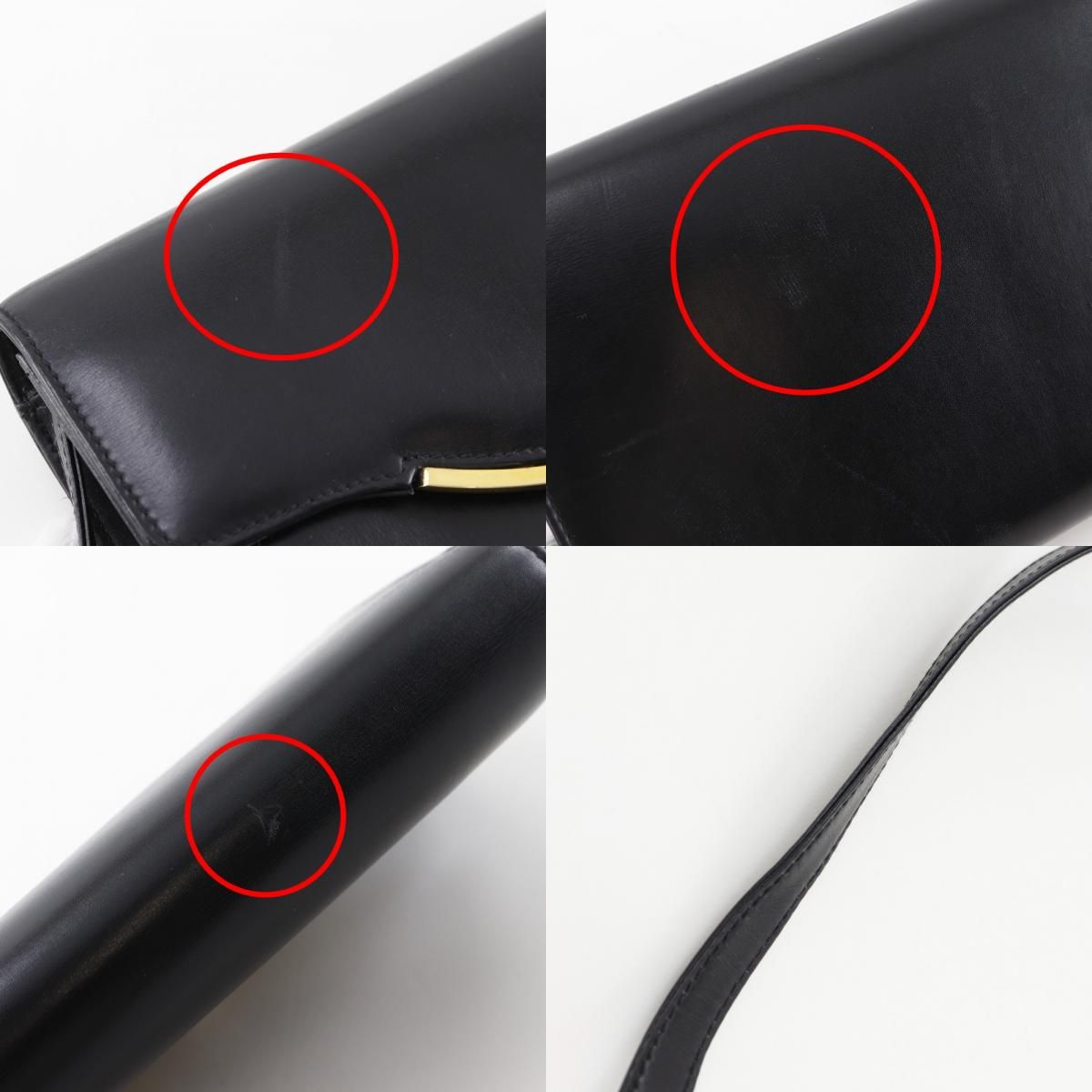 Gucci Vintage 2-Way Clutch Calf Black Shoulder Bag — view 8