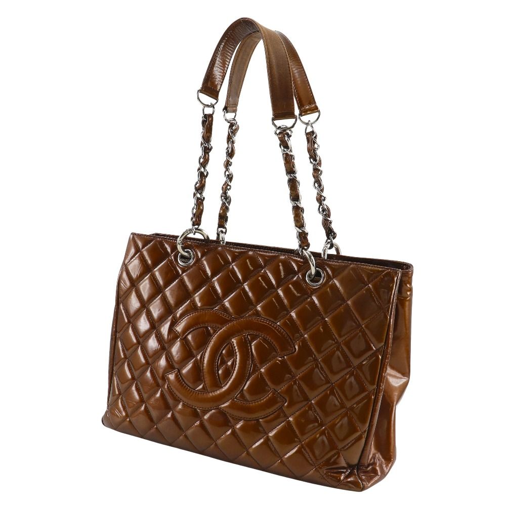 Chanel Grand Shopping Tote GST Quilted Chain Enamel Bronze — view 2