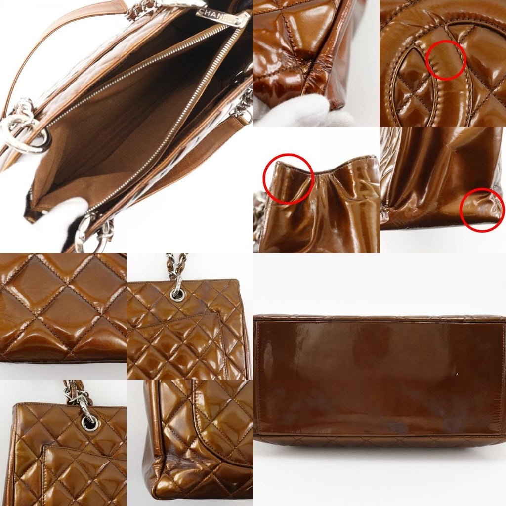 Chanel Grand Shopping Tote GST Quilted Chain Enamel Bronze — view 7